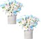 Easter Decorations, 2PCS Artificial Easter Blue Flower Egg Potted Table Decorations, for Home Farmhouse Fireplace Holiday Spring Party Decor.